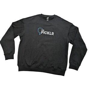 Stack Athletics The Picklr Sweatshirt Men's XL Black Pickleball Crewneck NWT